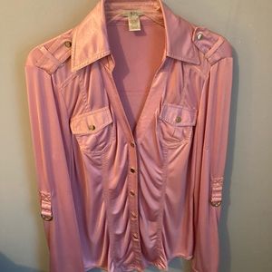 Hot pink with gold trim blouse